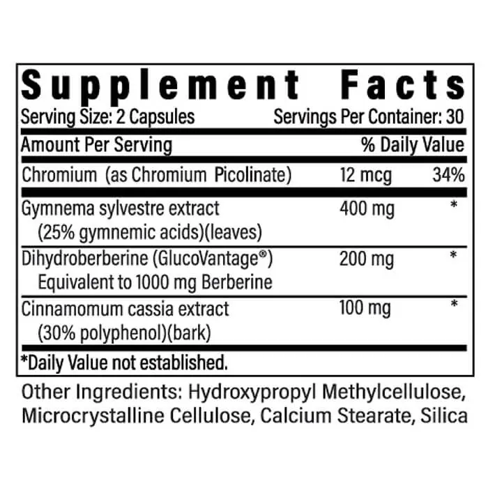 GLP-1 Plus supplement facts